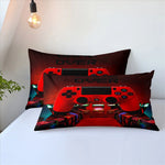 Détail de la housse de couette gamer en polyester brossé