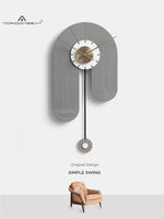 Horloge murale bois design pendule métal salon