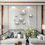 Décoration murale dorée 3D sous différents angles de lumière