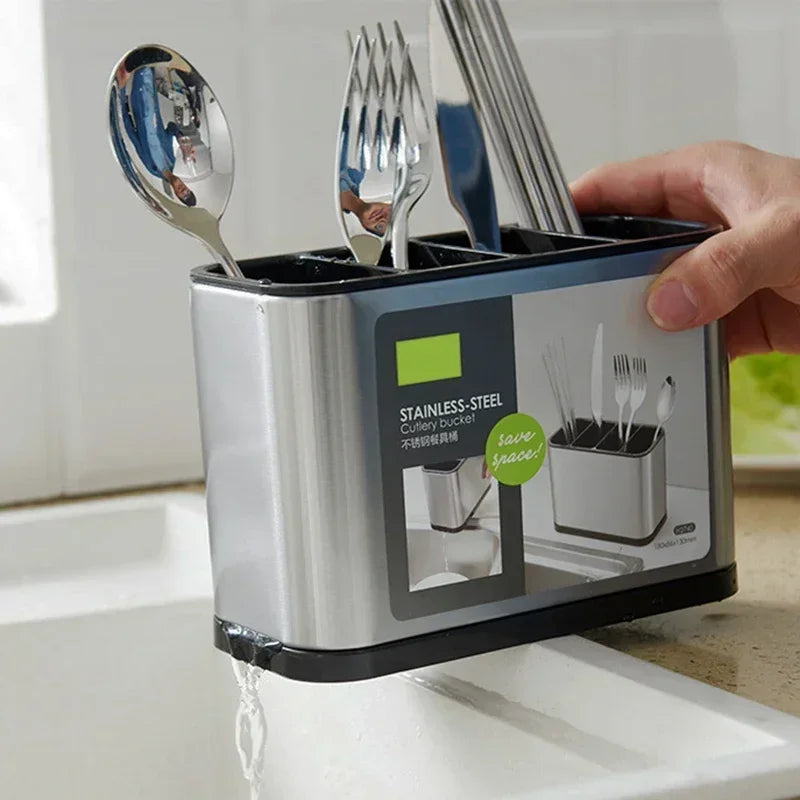 Boîte de rangement pour couverts jaune clair