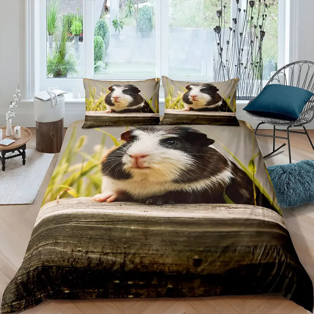 Housse de couette hamster dans une chambre d'enfant décorée