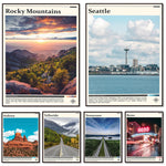 Paysages emblématiques d'Amérique du Nord : des montagnes rocheuses époustouflantes aux villes dynamiques en passant par des routes pittoresques et des destinations touristiques populaires.