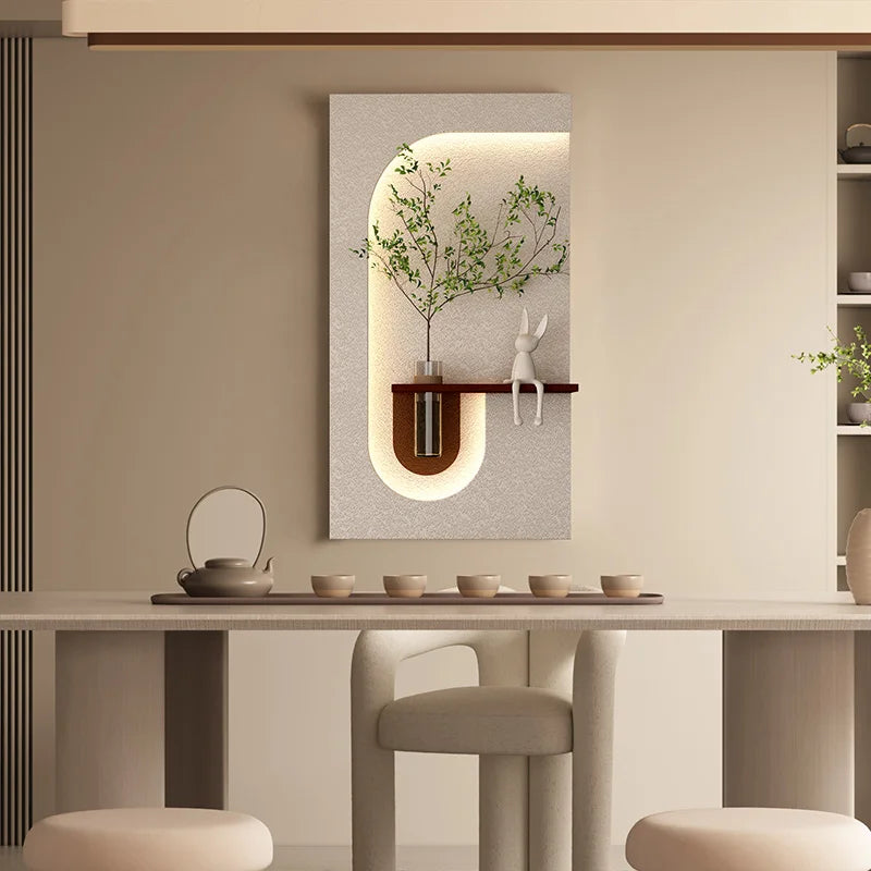 Détail de la lampe murale LED avec effet plante verte