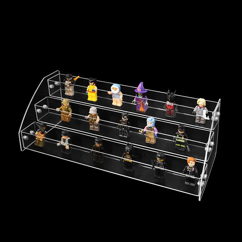 Support rangement figurines plastique bleu