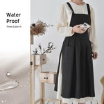 Tablier de cuisine femme imperméable en coton et lin style coréen couleur blanc