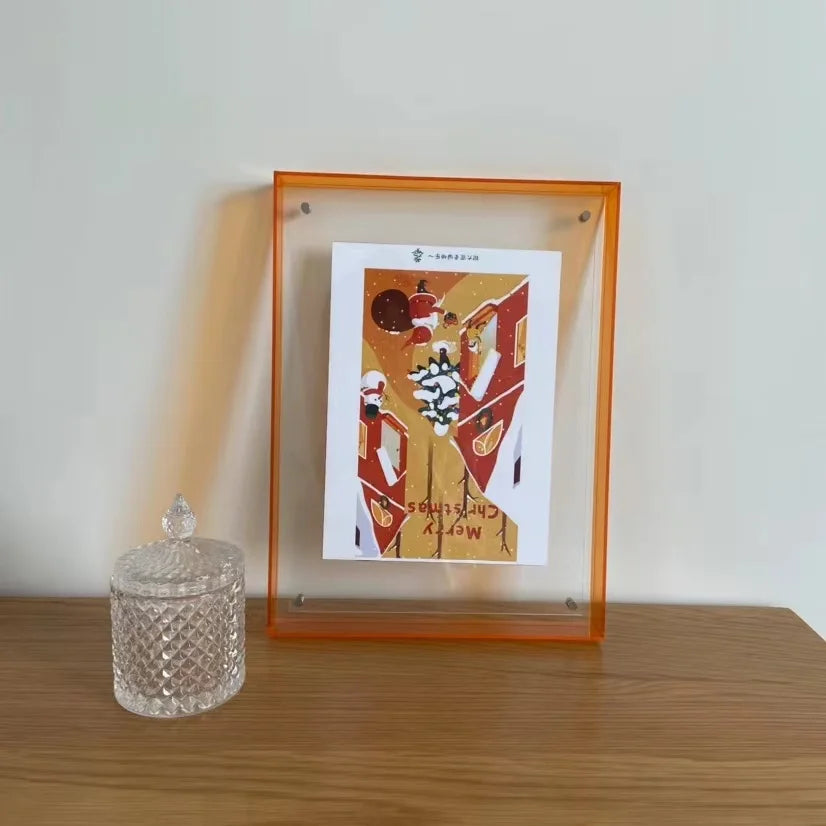Cadre photo acrylique blanc avec photo de paysage