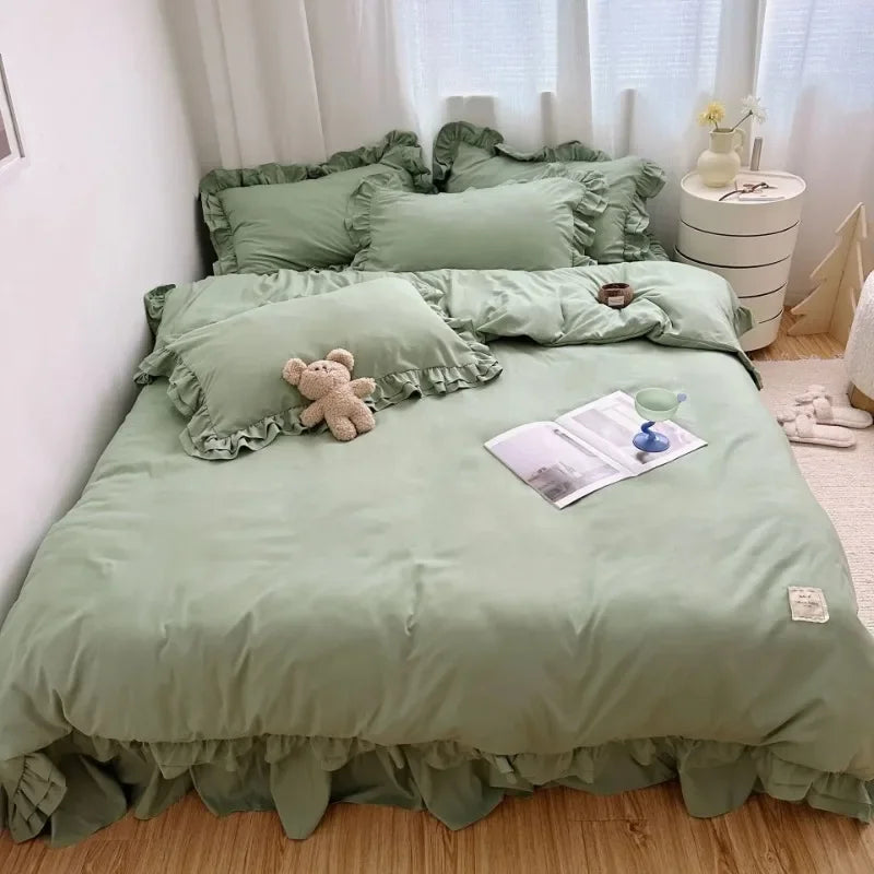 Ensemble literie coton blanc avec drap