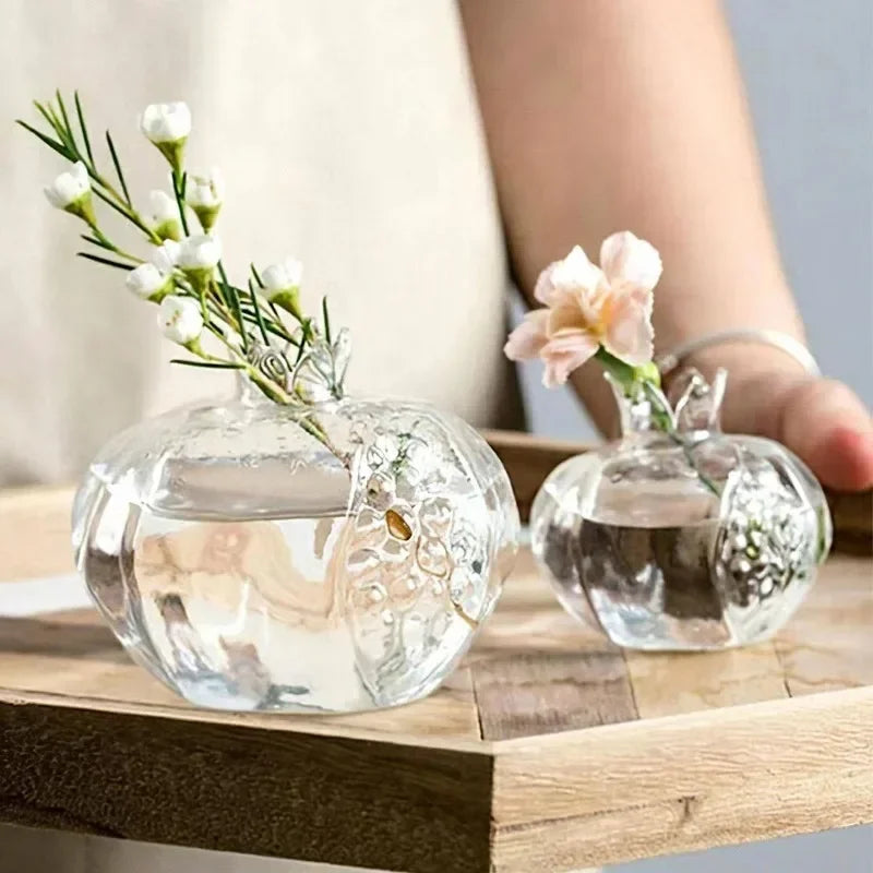 Cache pot en verre grenade kaki foncé