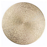 Set de table doré rond en vinyle sur une table moderne