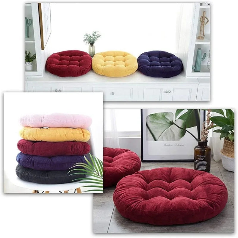 Coussin de yoga rond avec remplissage en fibre pour confort optimal en vert