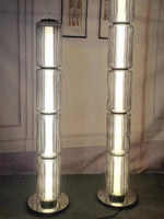Lampe de chevet design italien verre fumé blanc