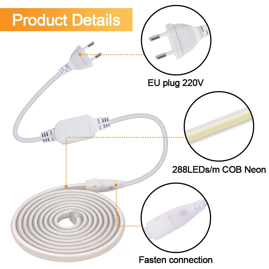 Bande LED COB haute luminosité 20 mètres installation derrière canapé