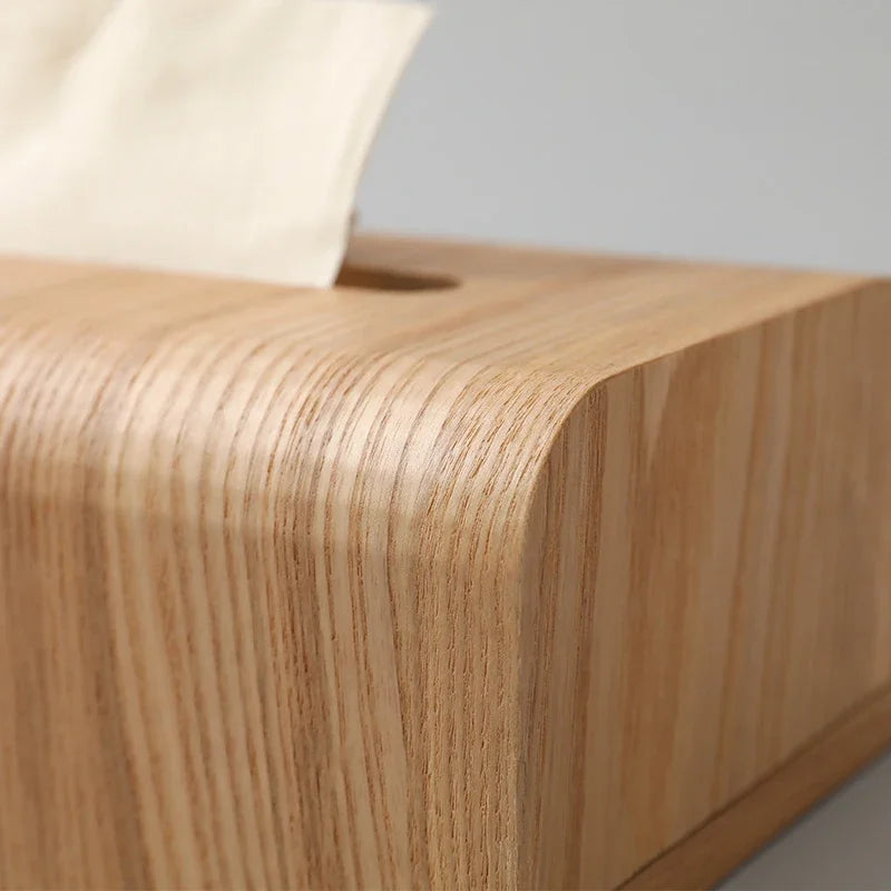 Boîte à mouchoirs en bois blanc élégant