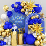 Arche de ballons bleu royal et doré pour décoration mariage
