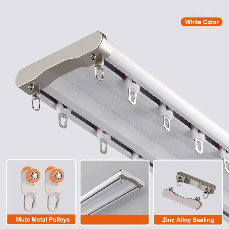 Rail de rideau plafond double rail en alliage d'aluminium blanc