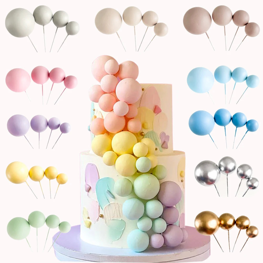Boules de gâteau mousse bleu et or pour décoration anniversaire
