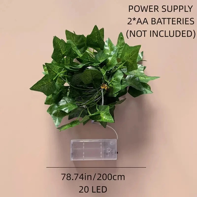 Lumière tamisée guirlande feuilles d'érable chambre