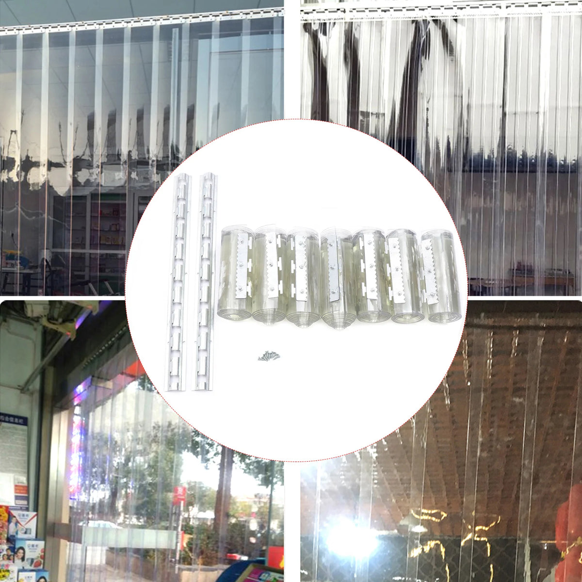 Detail des bandes PVC souples et transparentes