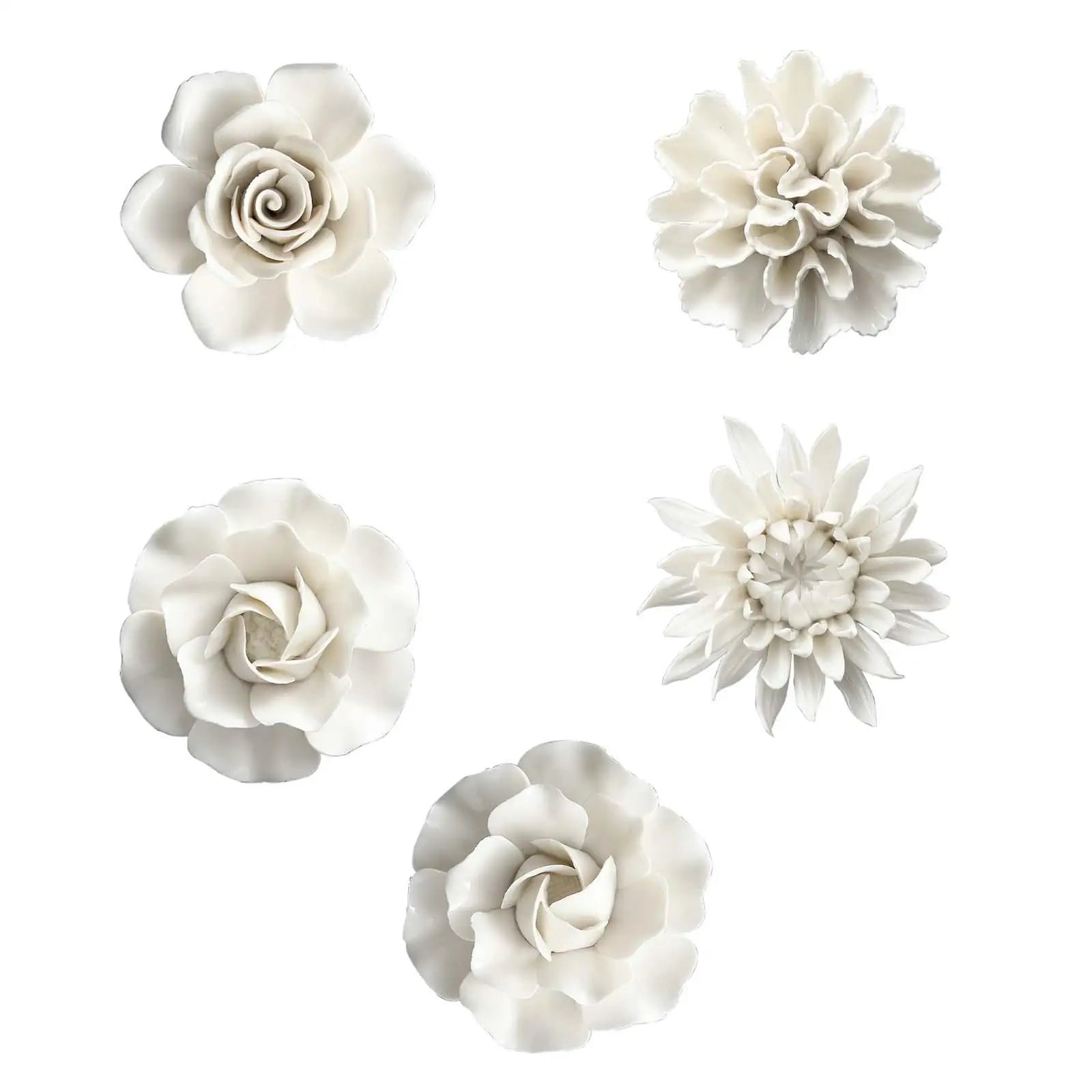 Mur de fleurs artificielles en céramique 3D bleu - Décoration murale élégante