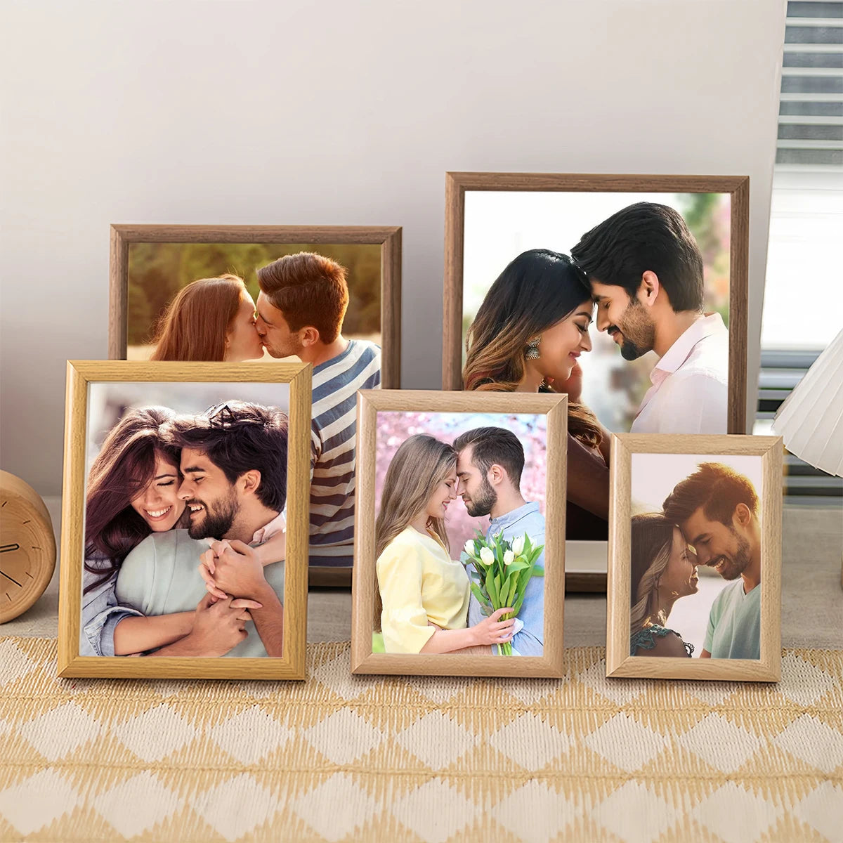 Cadre photo en bois personnalisé blanc