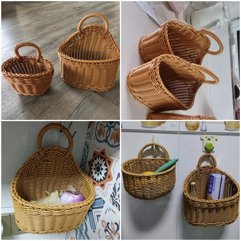 Panier tissé bleu profond comme organisateur déco intérieur