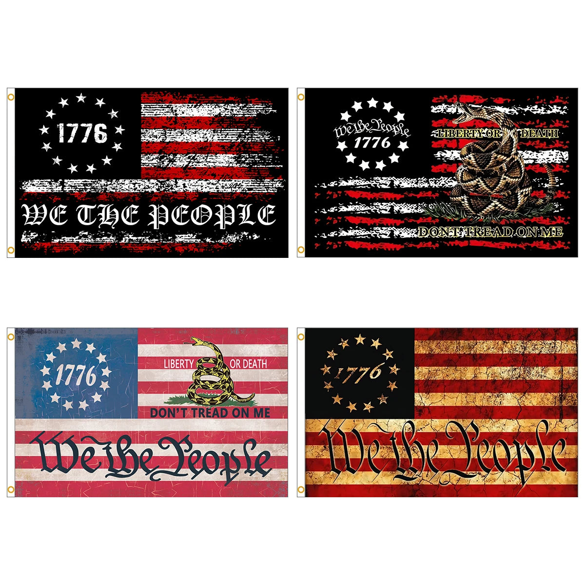 Bannière murale extérieure We The People 1776 en polyester accrochée sur un mur de jardin