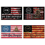 Bannière murale extérieure We The People 1776 en polyester accrochée sur un mur de jardin