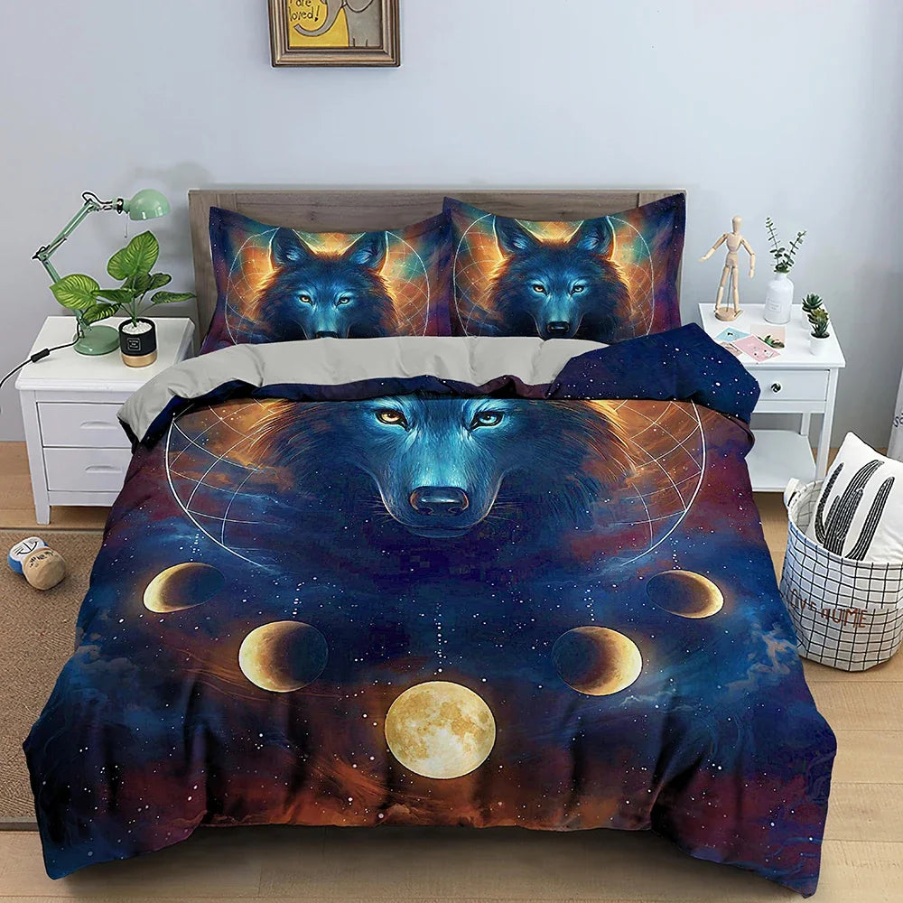 Housse de couette 220x240 en coton coloré argenté sur un lit king size