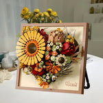 Cadre photo fleur 3D multicolore décoration murale