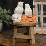 Tabouret de jardin en bois pour succulentes