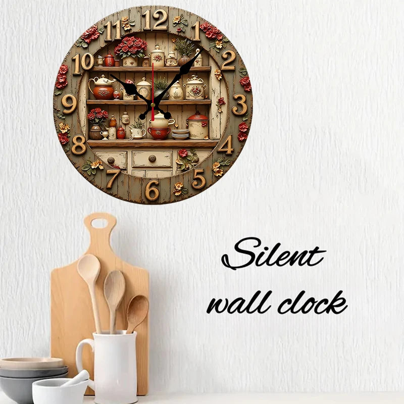 Horloge murale bois design dans un salon moderne