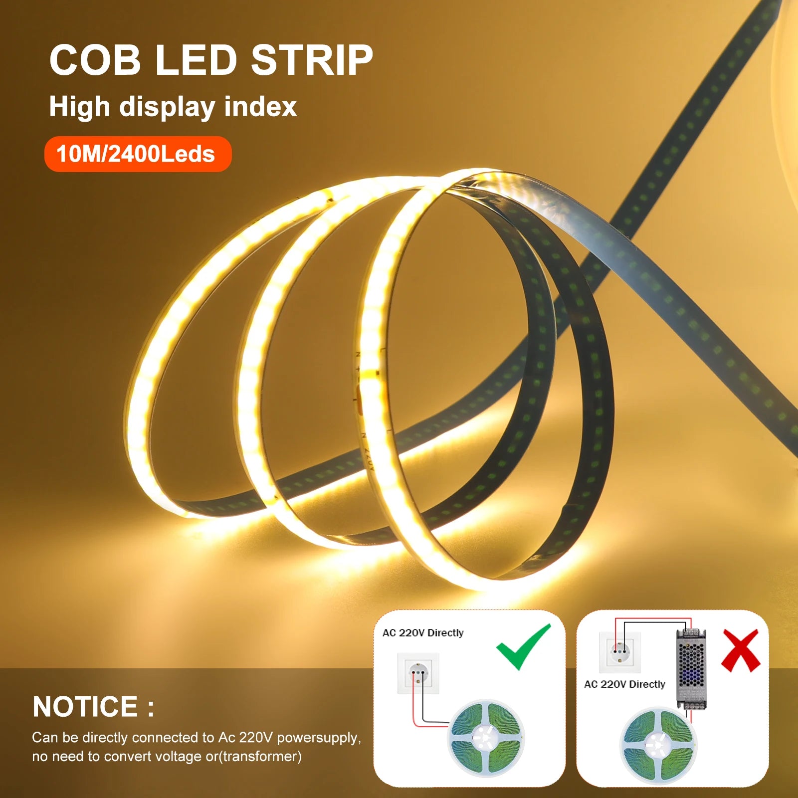 Ruban LED flexible 240LED/m pour décoration intérieure