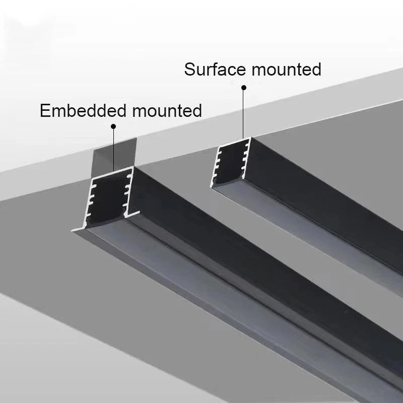 Profilé LED noir en escalier pour éclairage design