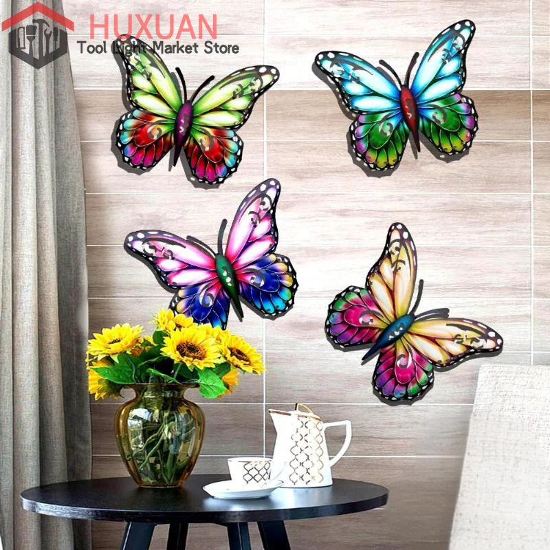 Décoration murale papillon métal 2D vert clair