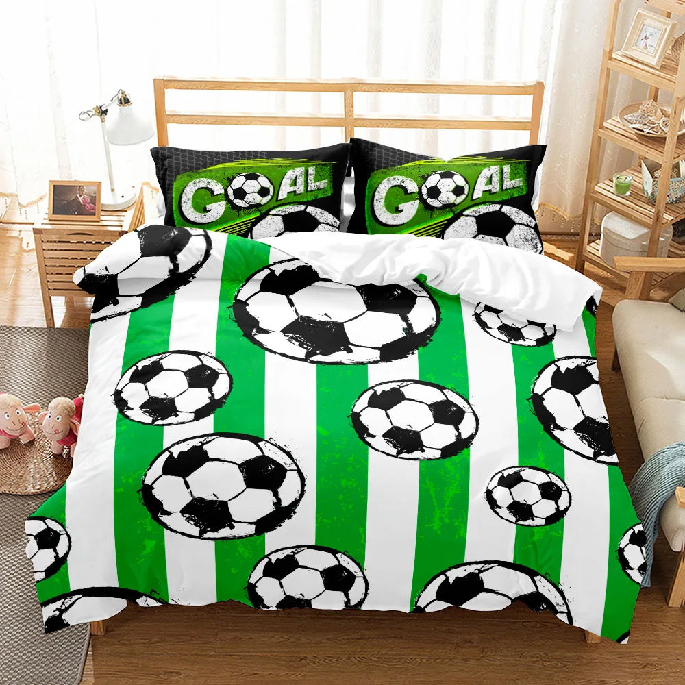 Détail du tissu sergé de la parure de lit football