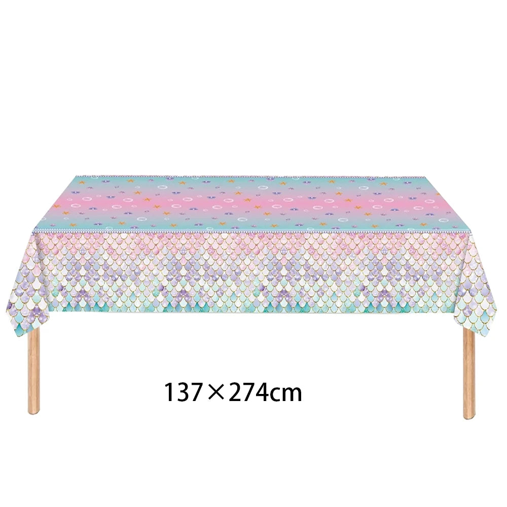 Nappe sirène pour table d'anniversaire