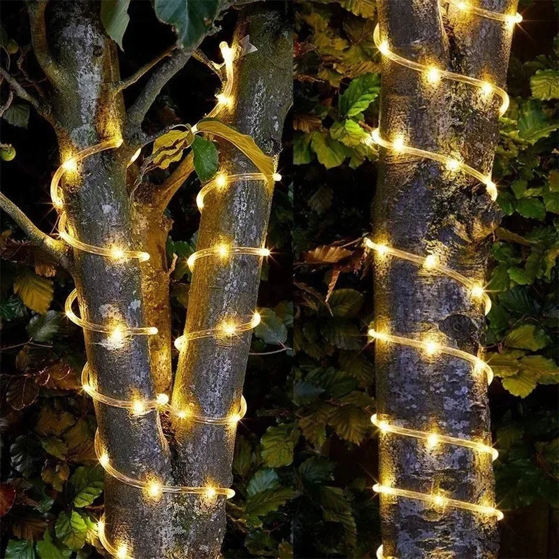 Guirlande solaire LED extérieur 5 mètres vert forêt