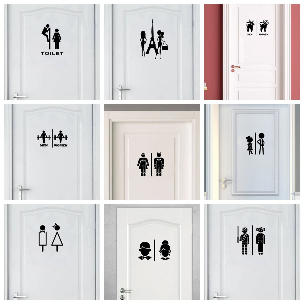 Sticker porte WC drôle avion pour décoration murale