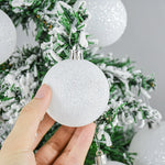 Boîte de 6 décorations de Noël en plastique pailleté