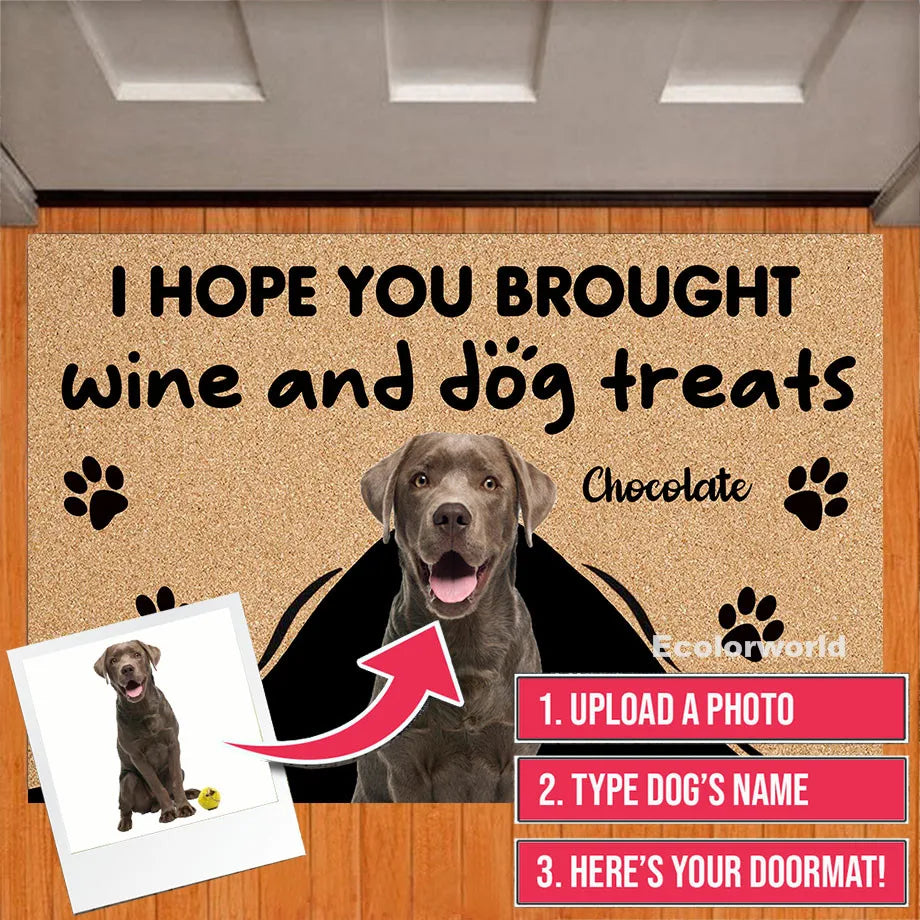 Paillasson personnalisé avec photo de chien, design moderne pour l'entrée