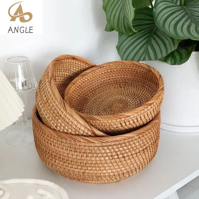 Panier en osier tressé pour pain et fruits