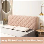 Tête de lit en velours matelassé violet sur lit double