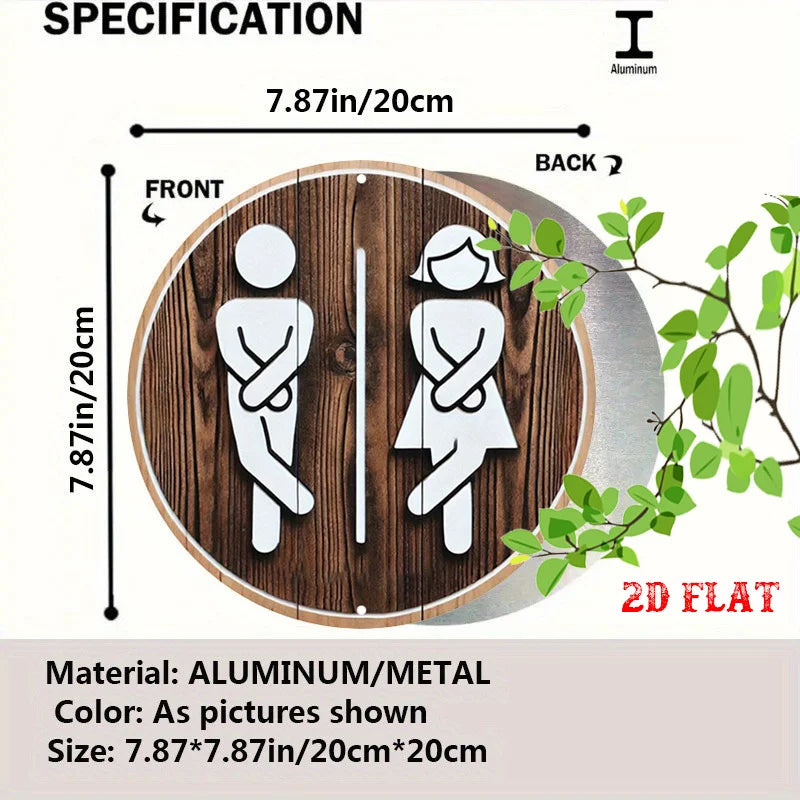 Détail de la finition vintage du panneau WC en aluminium