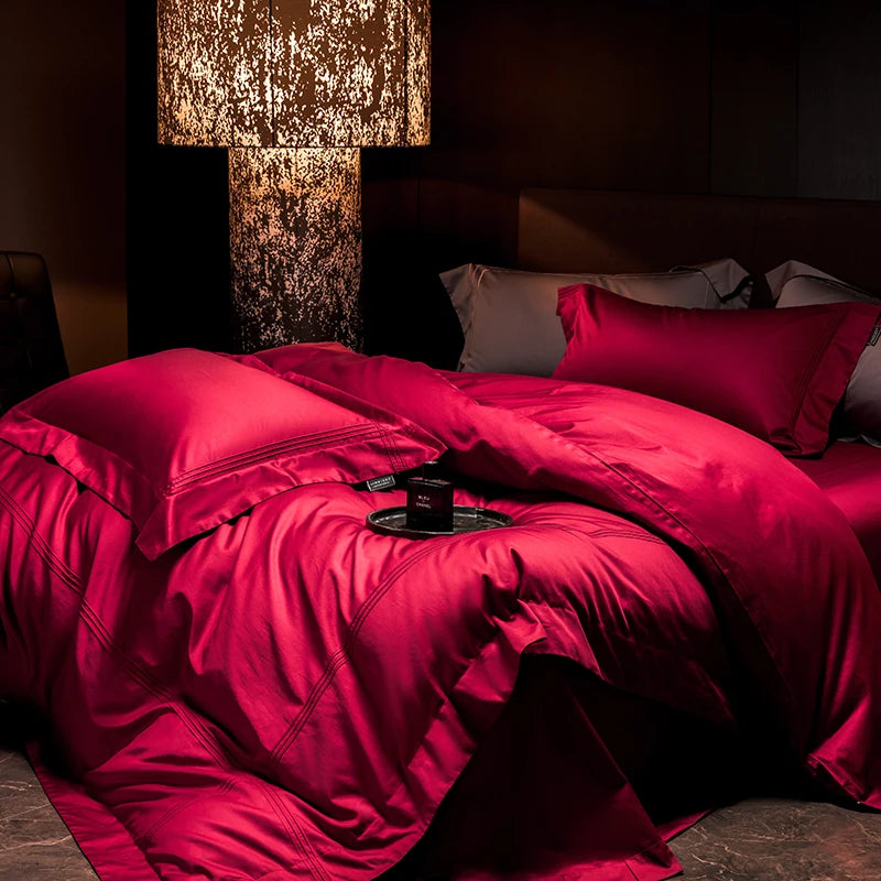 Drap housse bordeaux coton égyptien