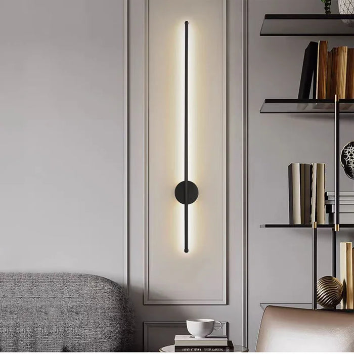 Applique murale LED noire minimaliste pour décoration de salon