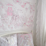 Tissu mural rose doux en polyester coton