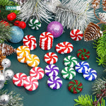 Lot de 50 décorations de Noël rouges et blanches en forme de canne de bonbon