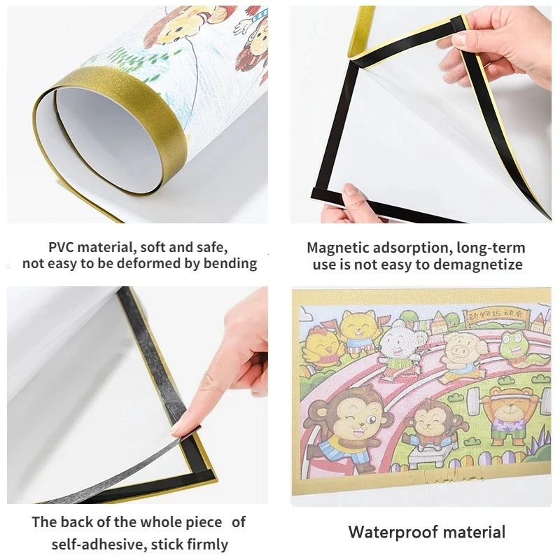 Détail de la surface magnétique du cadre PVC