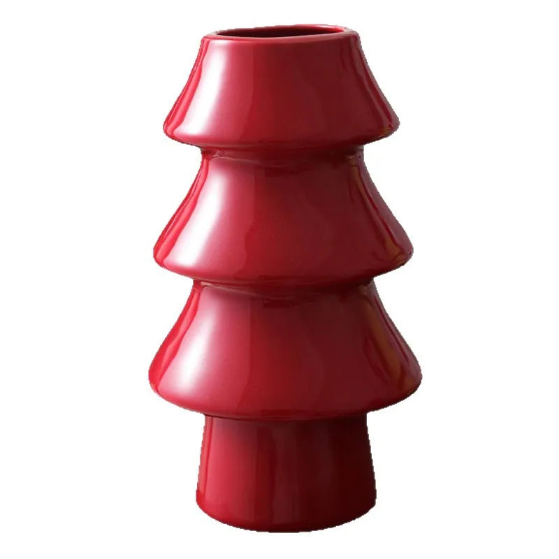 Vase jaune céramique ancienne décoration festive