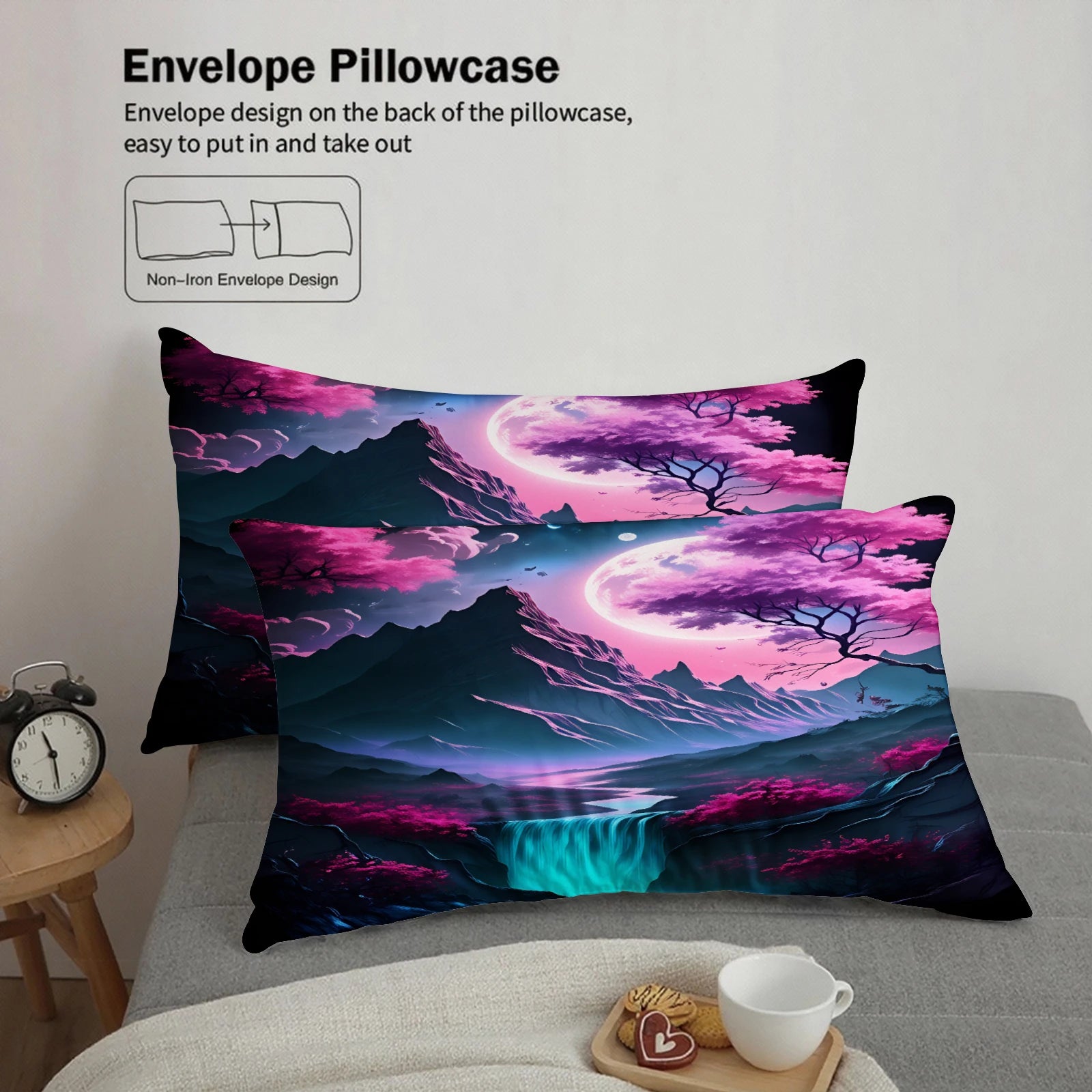 Effet visuel de la housse de couette dans une chambre décorée